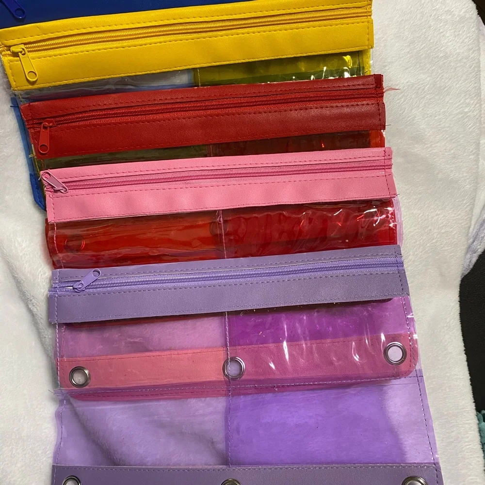 Colorful Zippered Notebook Pouches Set